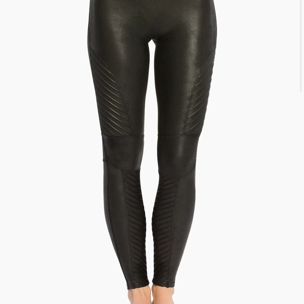 Spanx Faux Leather Moto Leggings